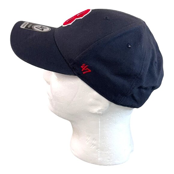 Boston Red Sox 47 Brand One Size Strapback MLB Hat Navy Baseball Cap Embroidered - Picture 9 of 11
